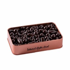 Şekerci Cafer Erol Dark Chocolate Dragee in Bronze Tin Box
