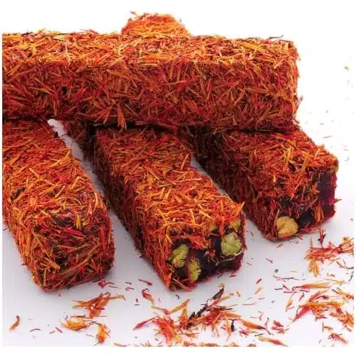 Saffron Coated Turkish Delight with Pomegranate