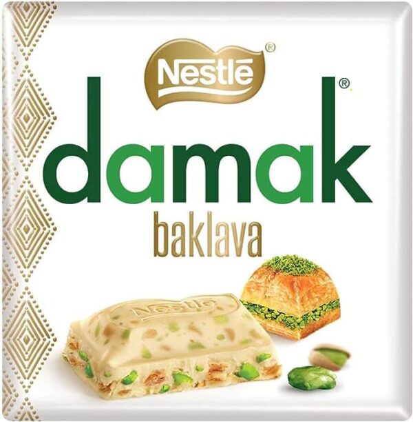 White Chocolate Bar with Pistachio Baklava