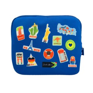 Travel Patterned Blue Color Bag