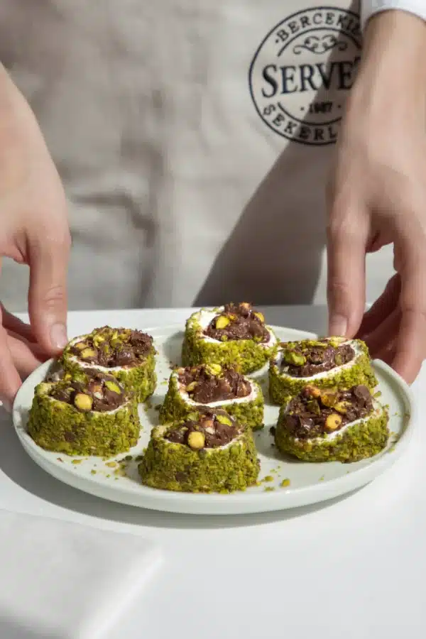 Chocolate Wrapped Turkish Delight with Pistachio