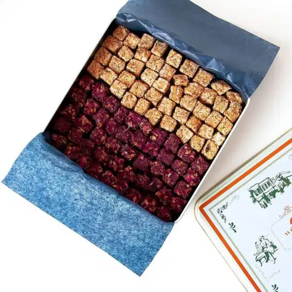 Turkish Delight with Rose Petals and Kadayif