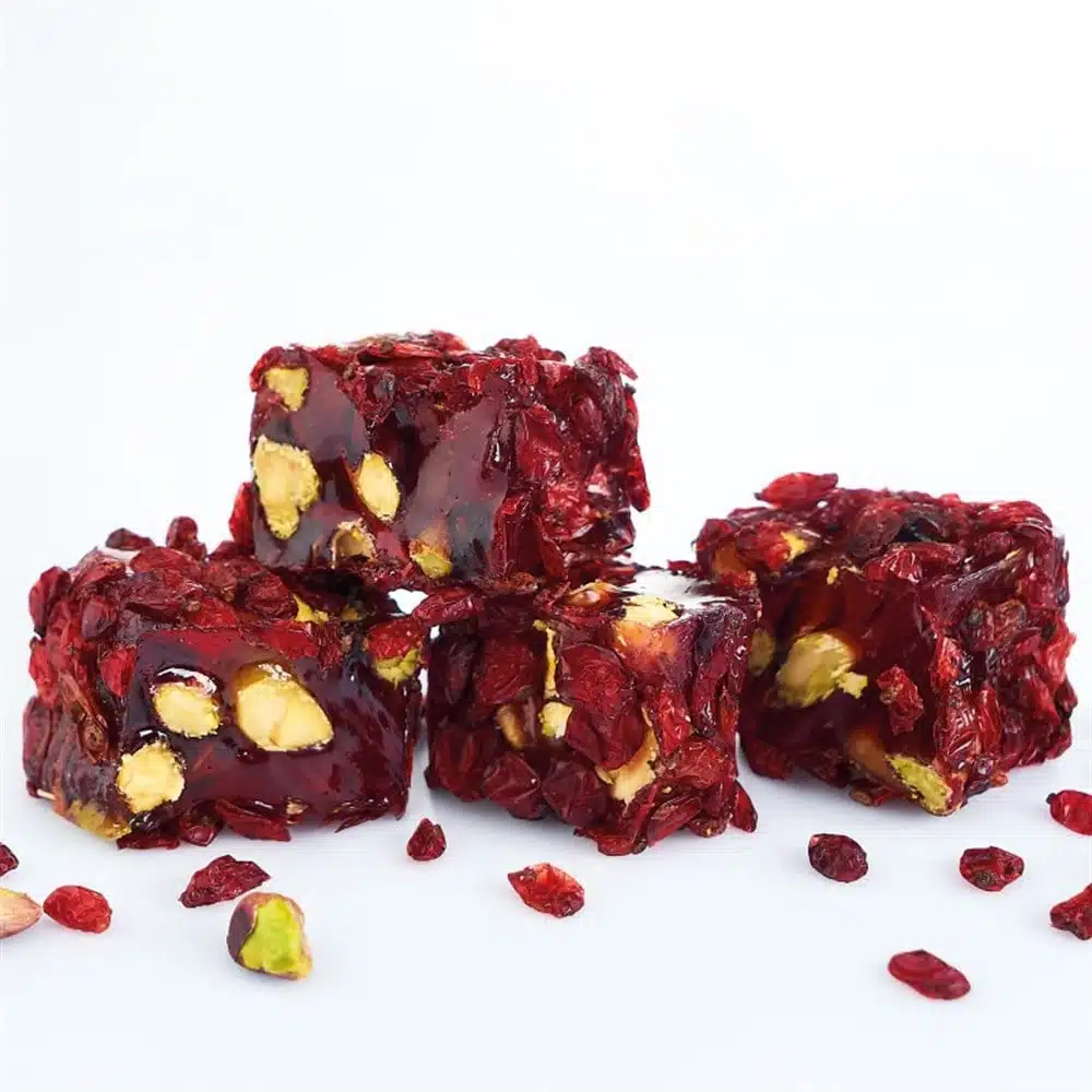 Zereşk Raisin Covered Turkish Delight with Pistachios