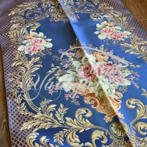Sapphire Navy Blue Silk Prayer Rug